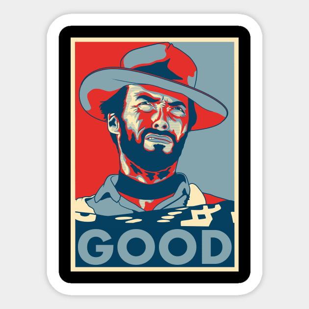 Clint Eastwood "Hope" Poster Sticker by Woah_Jonny